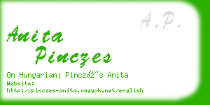 anita pinczes business card